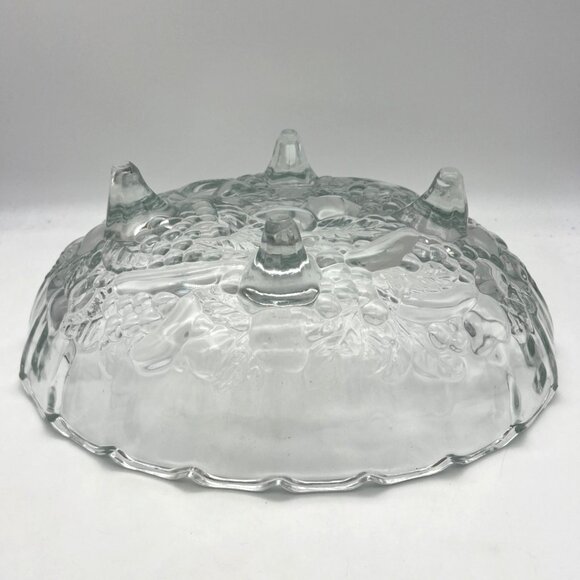 Indiana Glass Harvest Grape Footed Bowl Mixed Fruit Pattern 12" x 8.5" - Picture 6 of 7